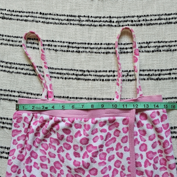 OP Pink and White Leopard Print Terry Bath Towel Wrap - Picture 8 of 11